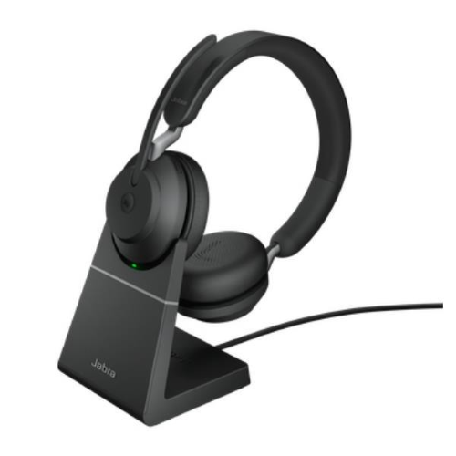 JABRA EVOLVE2 65 MS CUFFIE CON MICROFONO BLUETOOTH 5.0 RICEVITORE USB TIPO A E BASE DI RICARICA BLACK